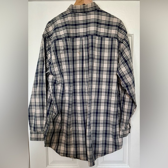 Abercrombie & Fitch The Big Shirt L Blue Green Plaid Cotton Button-Down - Picture 4 of 10